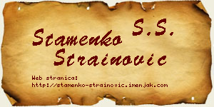 Stamenko Strainović vizit kartica